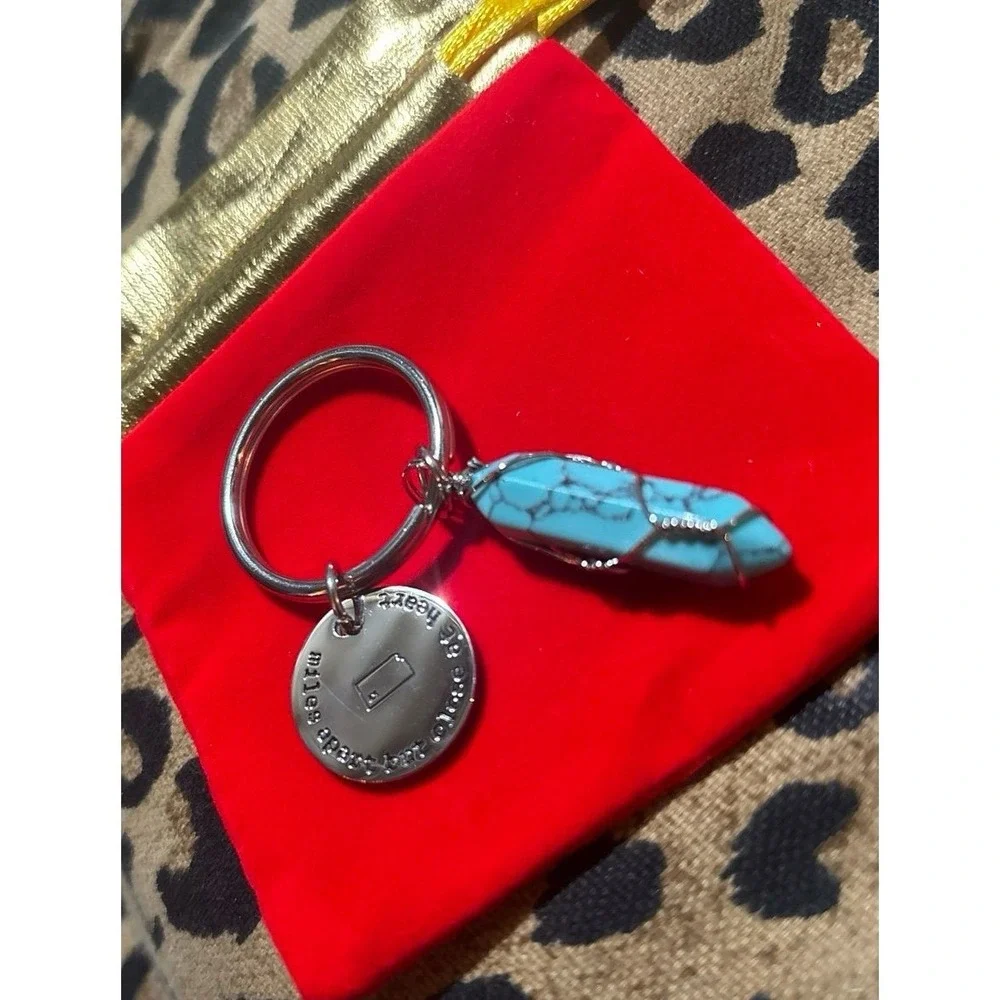 NEW Miles Apart Close At Heart State Keychain w/ Turq Healing‎ Crystal, Kansas
